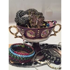 Mystery Jar of Jewelry. Assorted Necklaces Bracelets Watch Ring Dark And Lovely